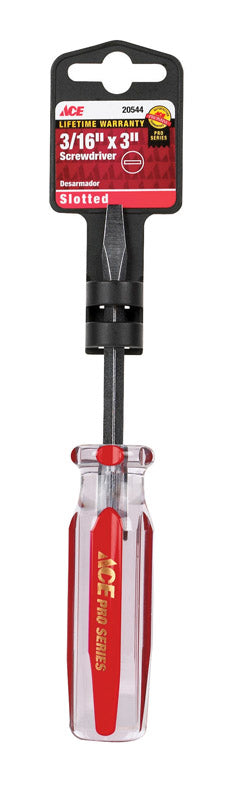 Ace 3/16 in. X 3 in. L Slotted Screwdriver 1 pc