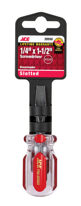 Ace 1/4 in. X 1-1/2 in. L Slotted Screwdriver 1 pc