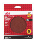 Ace 5 in. Aluminum Oxide Adhesive Sanding Disc 60 Grit Coarse 15 pk