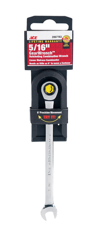 Ace Pro Series GearWrench 5/16 in. X 5/16 in. SAE Combination Wrench 5.55 in. L 1 pc