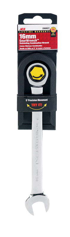 Ace Pro Series GearWrench 16 mm X 16 mm Metric Combination Wrench 8.15 in. L 1 pc