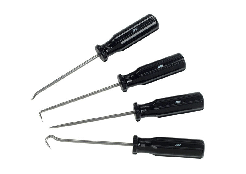 Ace 3.14 in. Stainless Steel Hook and Pick Set 4 pc