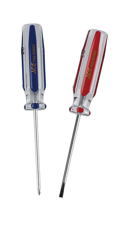 Ace Phillips/Slotted Pocket Clip Screwdriver Set 5.1 in. 2 pc