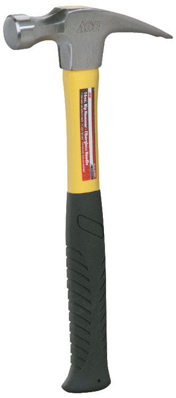 Ace 16 oz Smooth Face Rip Claw Hammer Fiberglass Handle