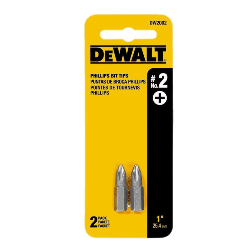 DeWalt Phillips #2 X 1 in. L Screwdriver Bit Heat-Treated Steel 2 pc