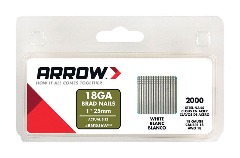 Arrow BN18 18 Ga. X 1 in. L Galvanized Steel Brad Nails 2000 pk 0.95 lb