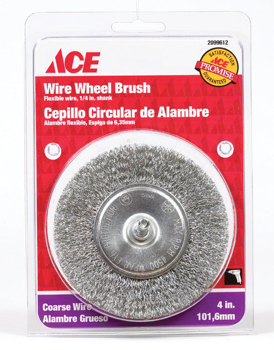 Ace 4 in. Crimped Wire Wheel Brush Steel 4500 rpm 1 pc