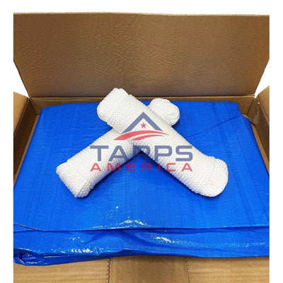 20'x 25' FEMA-Style Blue Self Help Fire Retardant Disaster Tarp Kit with 2 Ropes