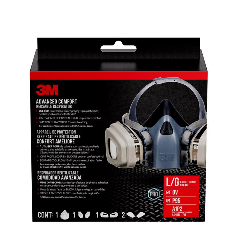 3M P95 Half Face Respirator Valved Blue L 1 pc