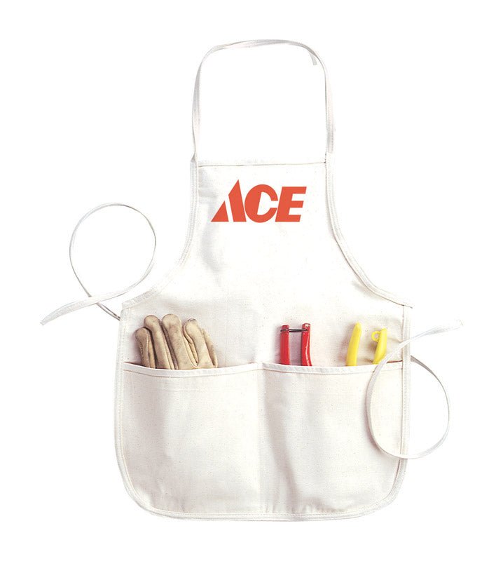 Ace Heavy Duty 4 pocket Cotton Bib Apron White 1 pk