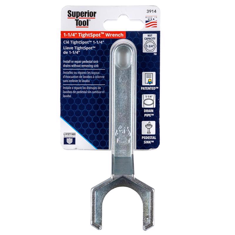 Superior Tool Pedestal Sink Wrench Silver 1 pc
