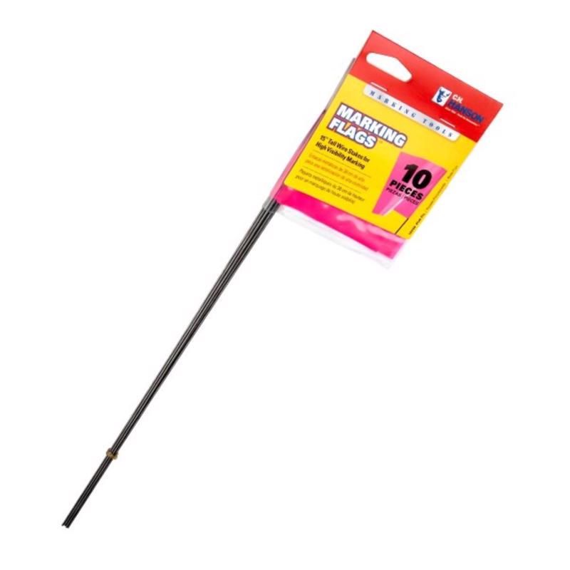 C.H. Hanson 15 in. Fluorescent Pink Marking Flags Polyvinyl 10 pk