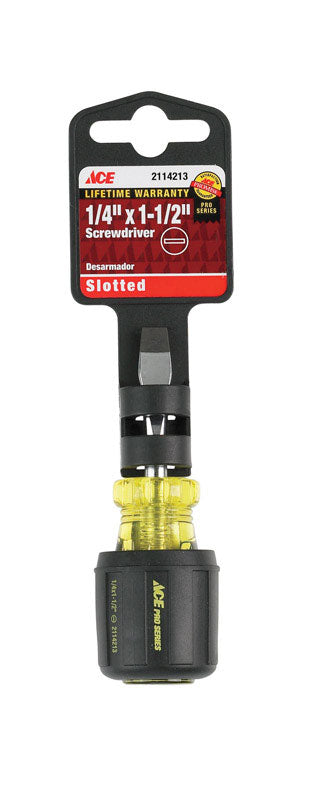 Ace 1/4 in. X 1-1/2 in. L Slotted Screwdriver 1 pc