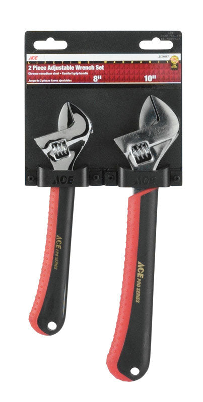 Ace Adjustable Wrench Set 10 in. L 2 pc