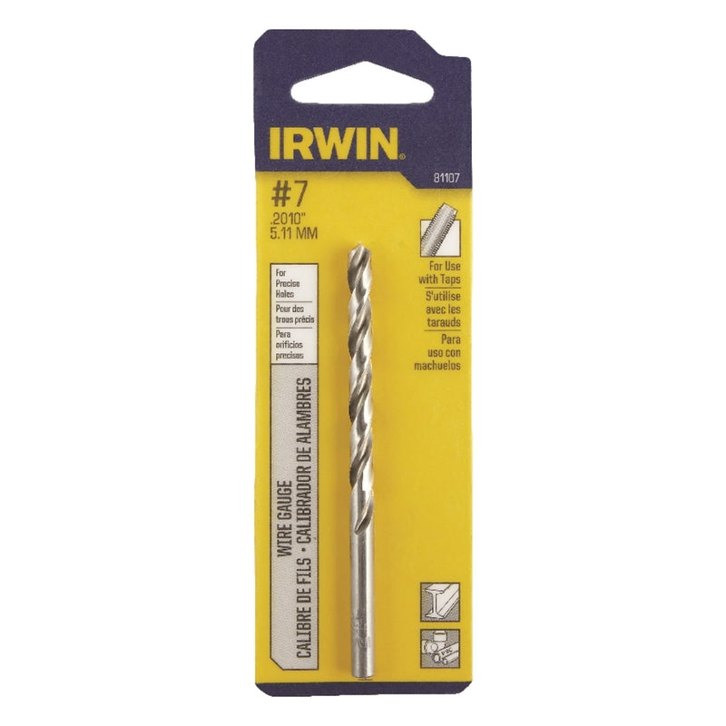 Irwin #7 X 3-5/8 in. L High Speed Steel Jobber Length Wire Gauge Bit Straight Shank 1 pk