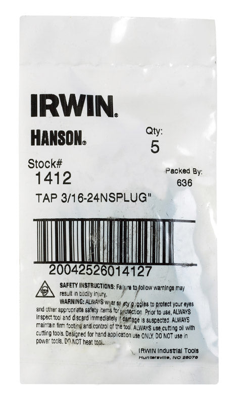 Irwin Hanson High Carbon Steel SAE Fraction Tap 3/16 in. 1 pc
