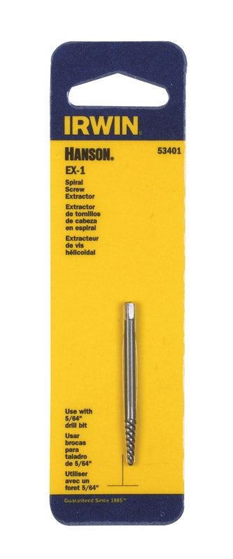 Irwin Hanson EX-1 Carbon Steel Spiral Screw Extractor 5.4 in. 1 pc