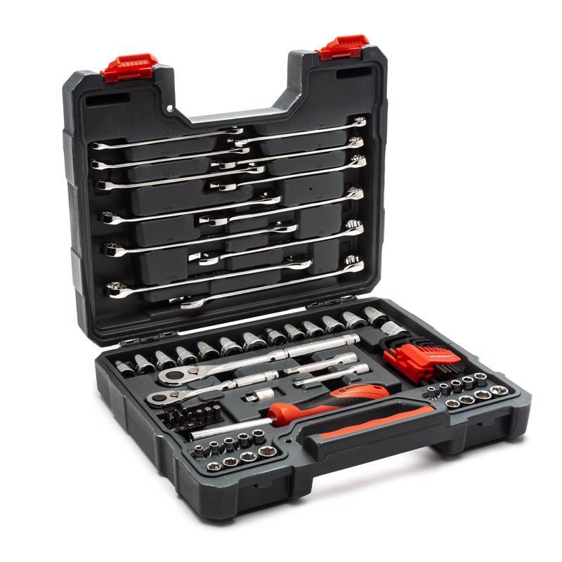 Crescent 3/8 in. drive Metric/SAE 6 and 12 Point Mechanic's Tool Set 70 pc