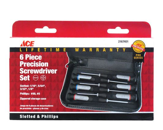 Ace Precision Screwdriver Set 10.35 in. 6 pc