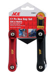 Ace Metric and SAE Fold-Up Hex Key Set 17 pc