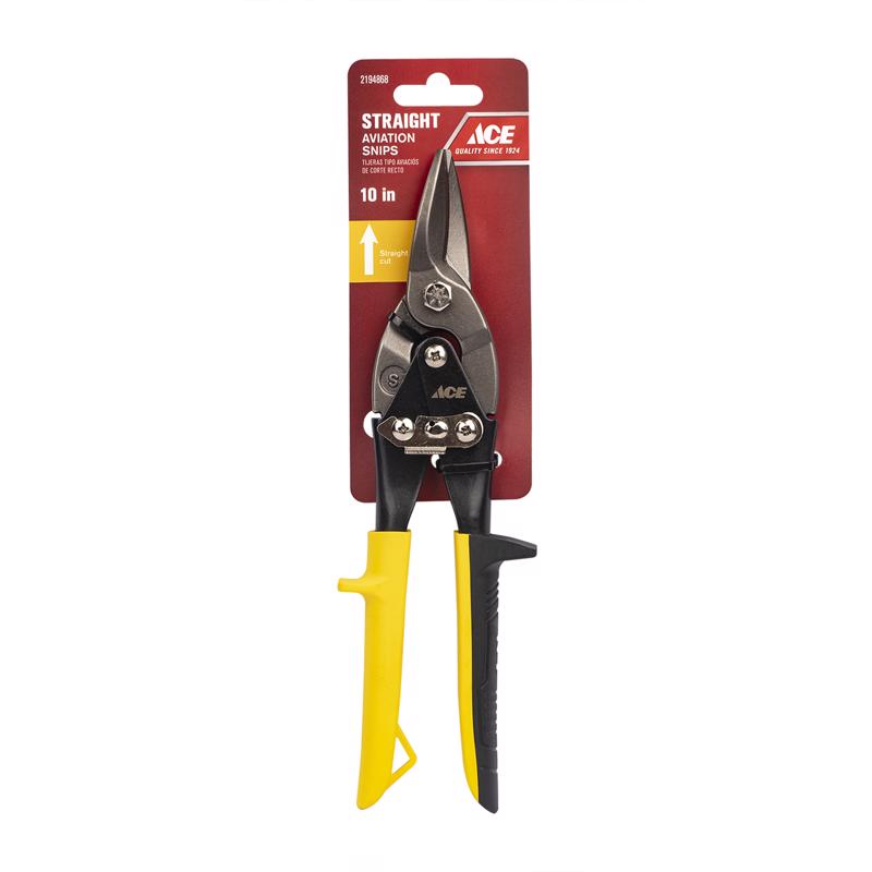 Ace 10 in. Drop Forged Steel Style Aviation Snips 19 Ga.
