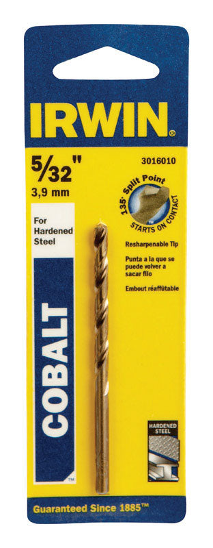 Irwin 5/32 in. X 3-1/8 in. L Cobalt Alloy Steel Drill Bit Straight Shank 1 pc