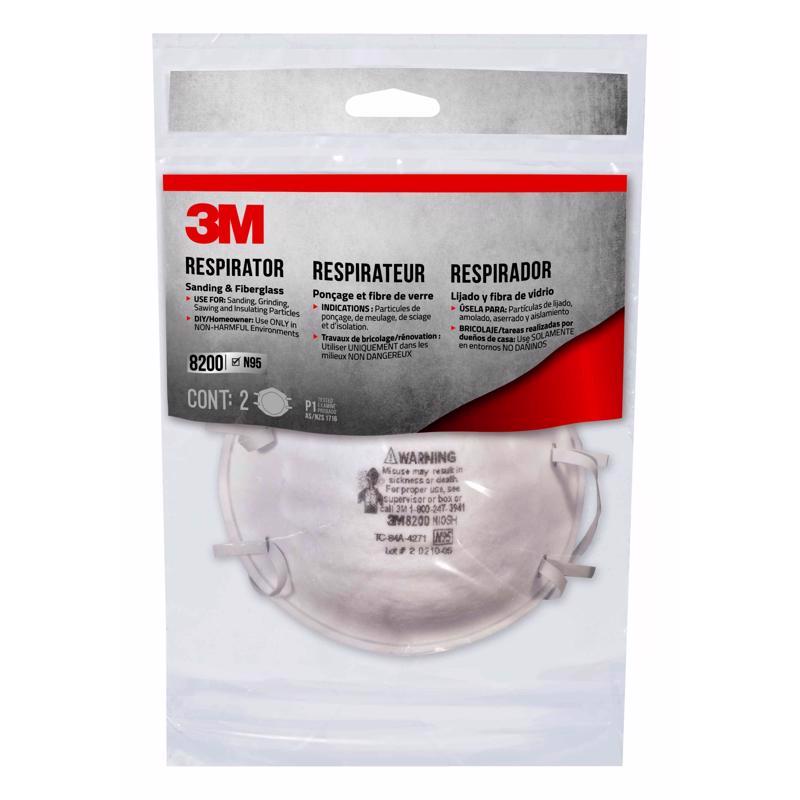 3M N95 Sanding and Fiberglass Respirator White 2 pk