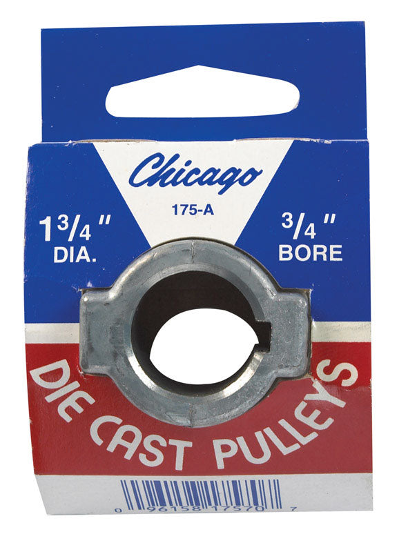 Chicago Die Cast 1-3/4 in. D X 3/4 in. D Zinc Single V-Grooved Pulley