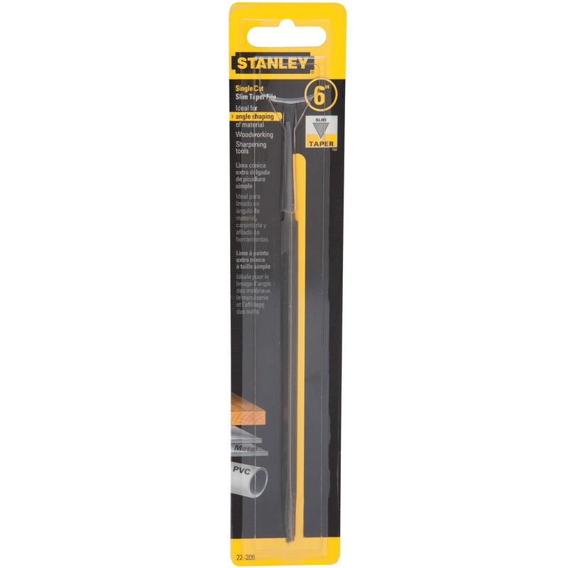 Stanley 6 in. L X 1 in. W Single Cut Slim Taper File 1 pc