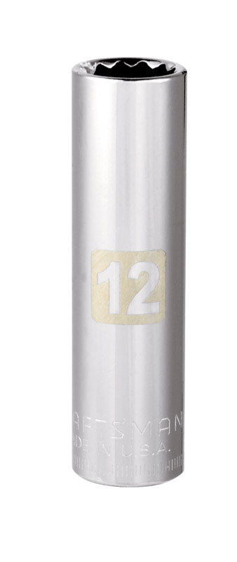 Craftsman 12 mm X 3/8 in. drive Metric 12 Point Deep Socket 1 pc