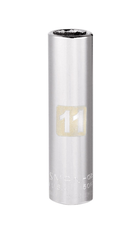 Craftsman 11 mm X 3/8 in. drive Metric 12 Point Deep Socket 1 pc