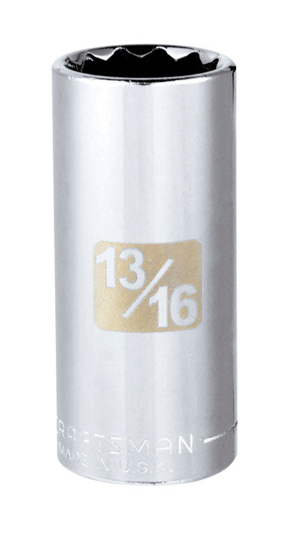 Craftsman 13/16 in. X 3/8 in. drive SAE 12 Point Deep Socket 1 pc