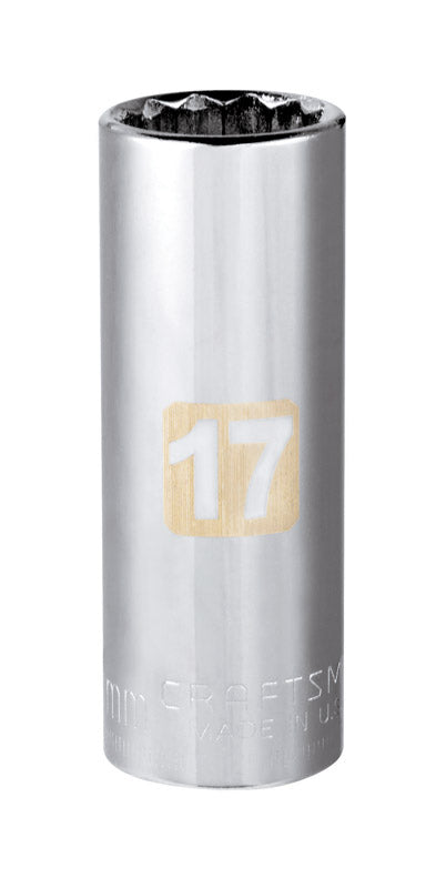 Craftsman 17 mm X 3/8 in. drive Metric 12 Point Deep Socket 1 pc