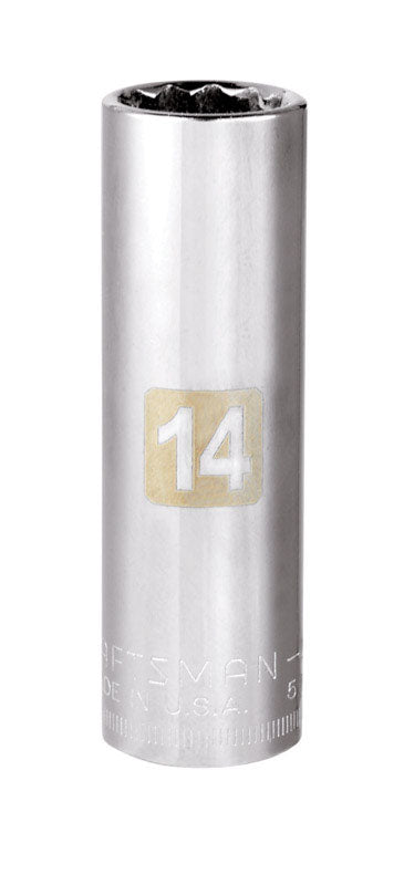 Craftsman 14 mm X 3/8 in. drive Metric 12 Point Deep Socket 1 pc