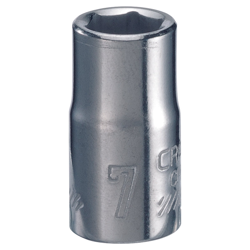 Craftsman 7 mm X 1/4 in. drive Metric 6 Point Standard Shallow Socket 1 pc