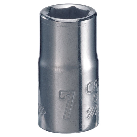 Craftsman 7 mm X 1/4 in. drive Metric 6 Point Standard Shallow Socket 1 pc