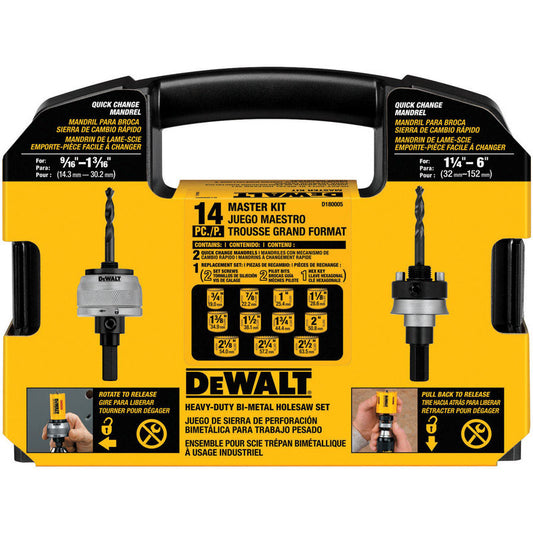 DeWalt Assorted in. Bi-Metal 1.49 in. L Hole Saw Kit