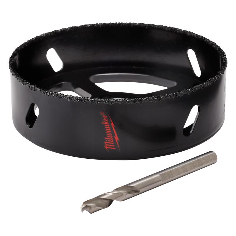 Milwaukee 4-3/8 in. Carbide Grit 1 in. L X 1/4 in. D Recessed Light Hole Saw