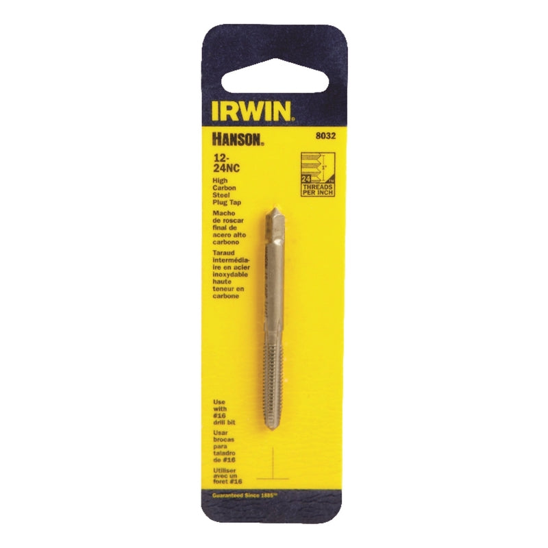 Irwin Hanson High Carbon Steel SAE Plug Tap 12-24 1 pc