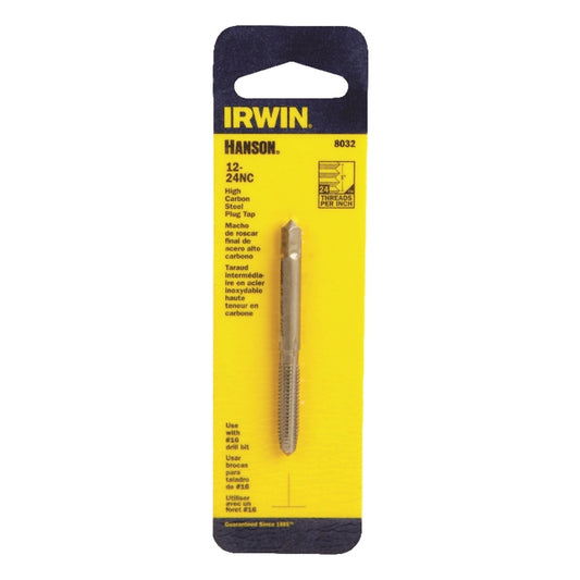 Irwin Hanson High Carbon Steel SAE Plug Tap 12-24 1 pc