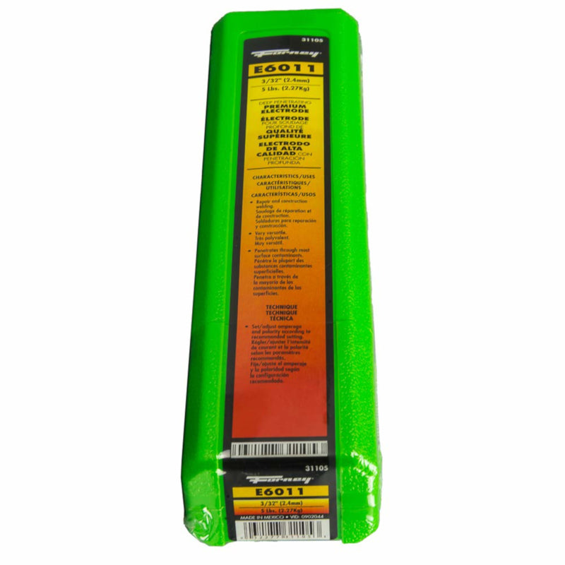 Forney 3/32 in. D X 14.6 in. L E6011 Mild Steel Welding Rods 88000 psi 5 lb 1 pk