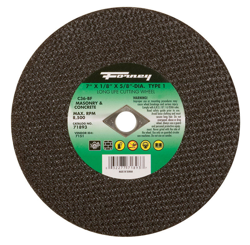 Forney 7 in. D X 5/8 in. Silicon Carbide Masonry Cutting Wheel 1 pc