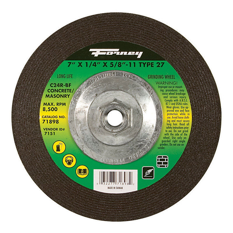 Forney 7 in. D X 5/8 in. in. Masonry Grinding Wheel