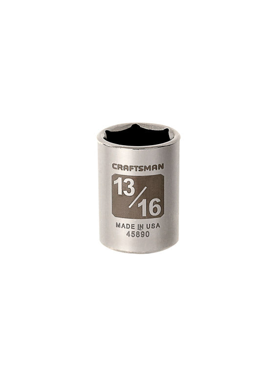 Craftsman 13/16 in. X 1/2 in. drive SAE 6 Point Standard Socket 1 pc