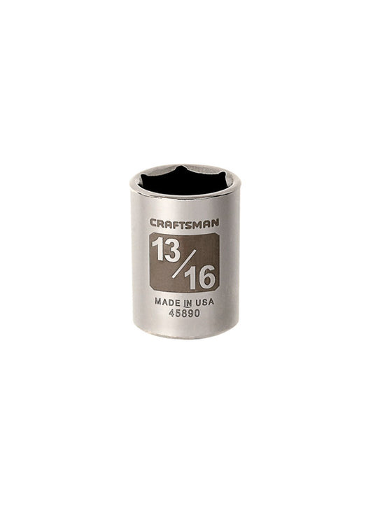 Craftsman 13/16 in. X 1/2 in. drive SAE 6 Point Standard Socket 1 pc