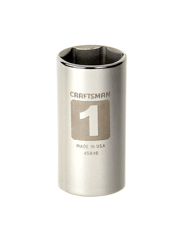 Craftsman 1 in. X 3/8 in. drive SAE 6 Point Deep Socket 1 pc