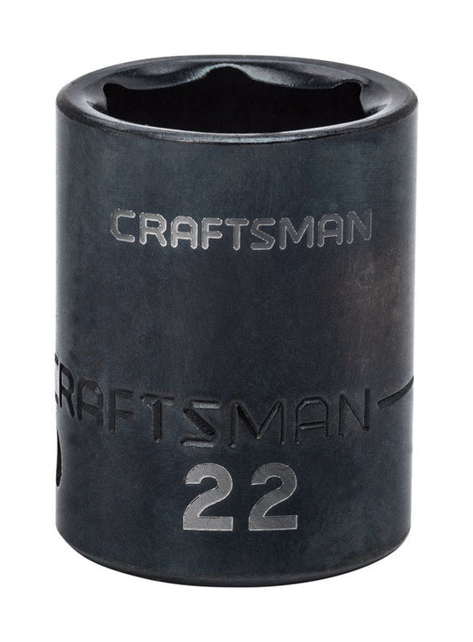 Craftsman 22 mm X 1/2 in. drive Metric 6 Point Shallow Impact Socket 1 pc