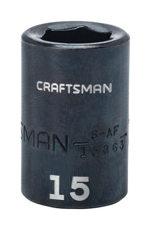 Craftsman 15 mm X 1/2 in. drive Metric 6 Point Shallow Impact Socket 1 pc