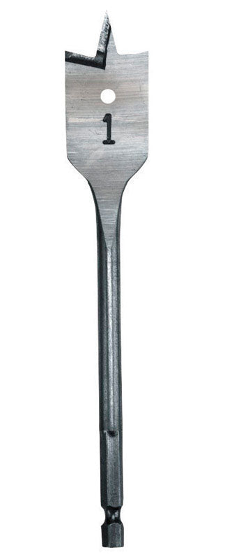 Milwaukee 1-1/4 in. X 6 in. L Heat-Treated Steel Flat Boring Drill Bit Quick-Change Hex Shank 1 pc