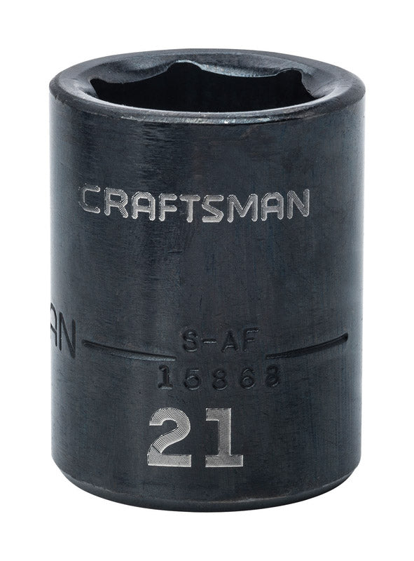 Craftsman 21 mm X 1/2 in. drive Metric 6 Point Shallow Impact Socket 1 pc